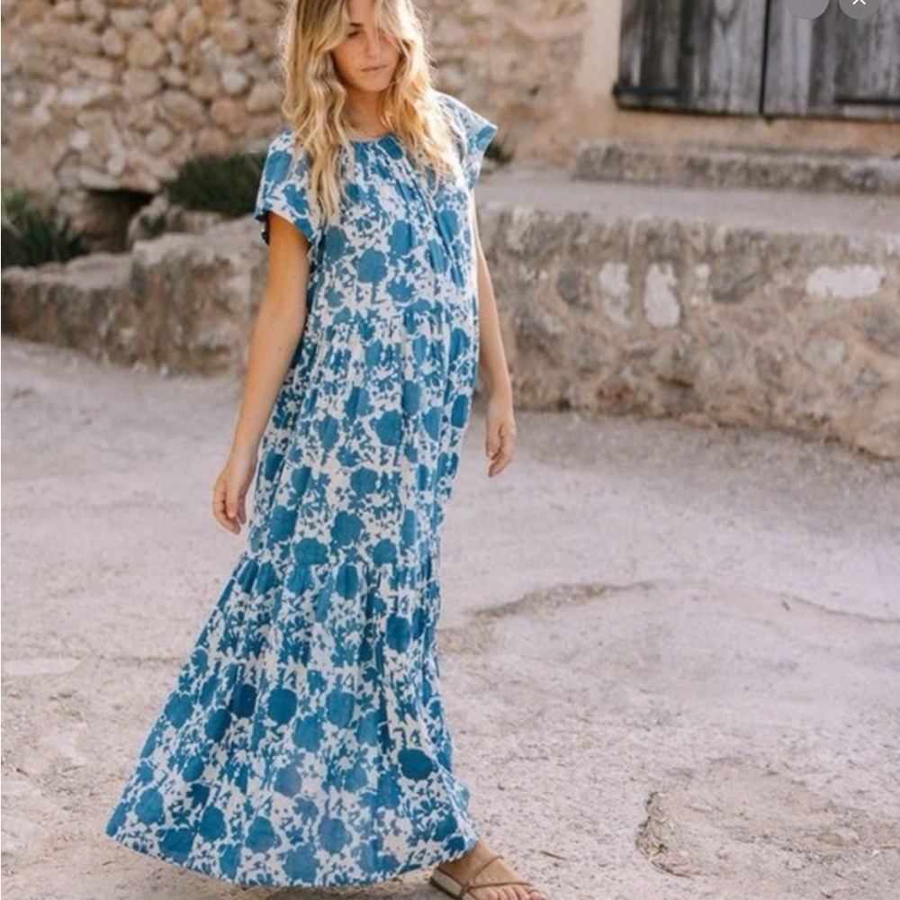 Green Patterned Maxi Dress - Lightweight Tiered Summer Dress - Picture 11 of 11